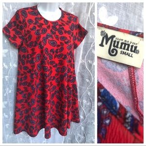 🇺🇸 Show Me Your Mumu• Red & Blue Paisley Dress -S